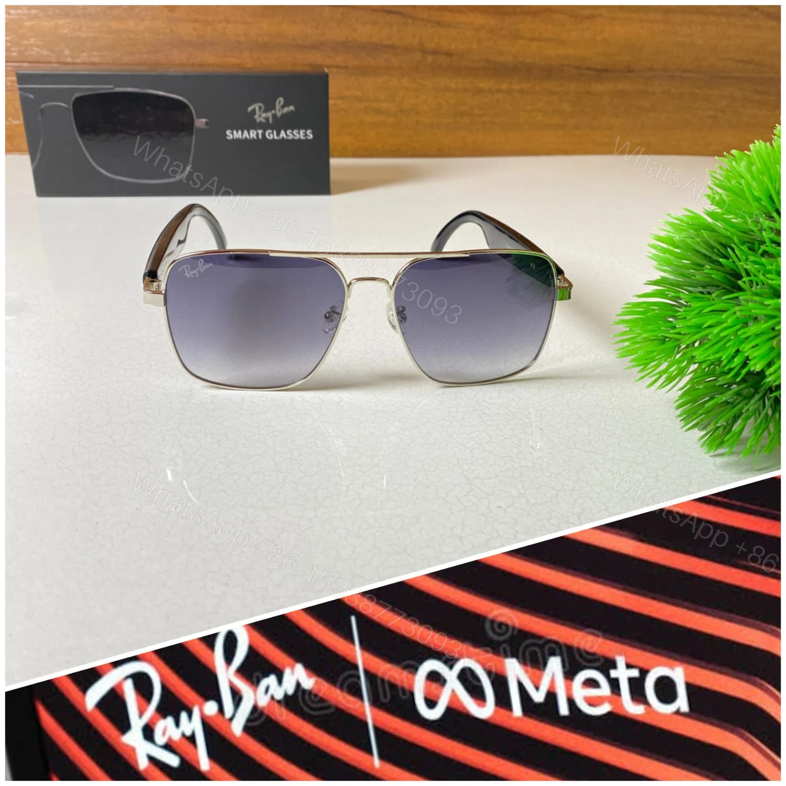 View 4 of Ray-Ban Meta Edition Black-Gold Tinted Metal