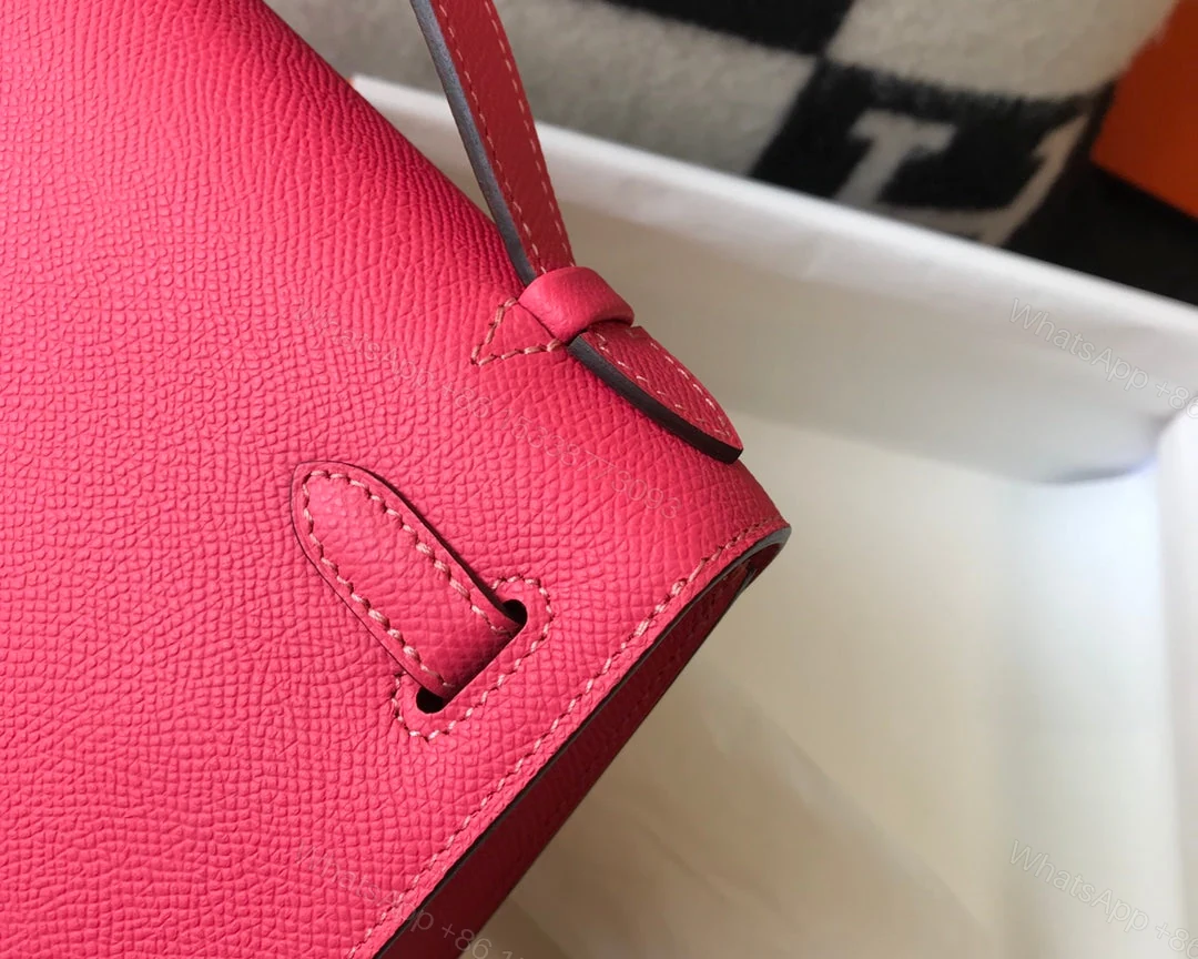 View 6 of H MINI KELLY POCHETTE GOLD TONED HARDWARE PINK 22CM