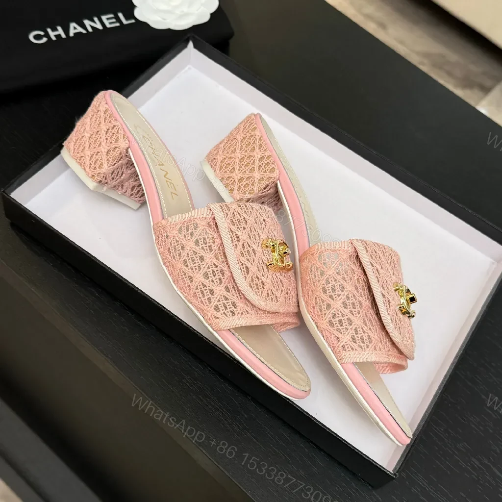 View 8 of Pink Embellished Slide + Jacquard Upper + Luxury Casual + All-Day Comfort + Slide