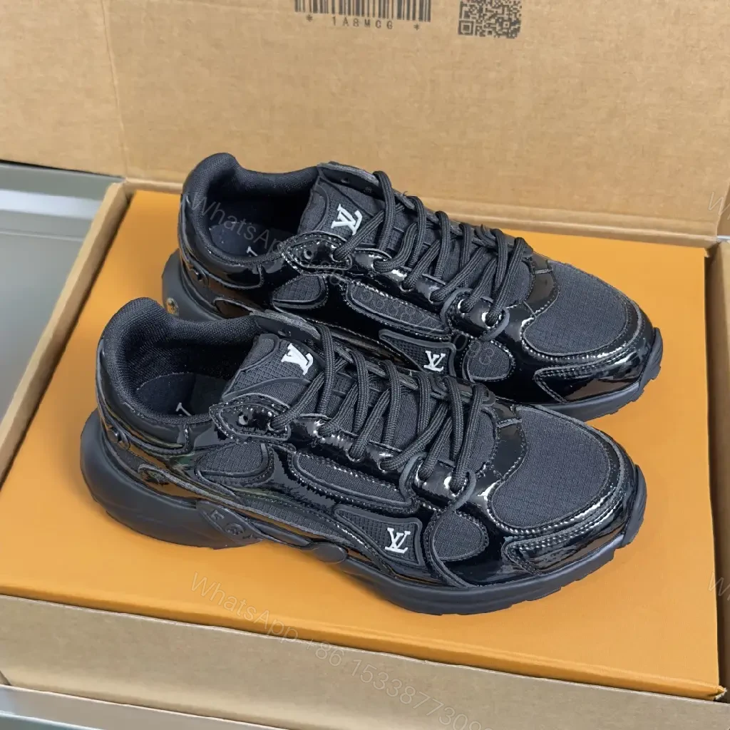 View 3 of Black Patent & Matte Textured High-Tops: Everyday Luxury Sneaker