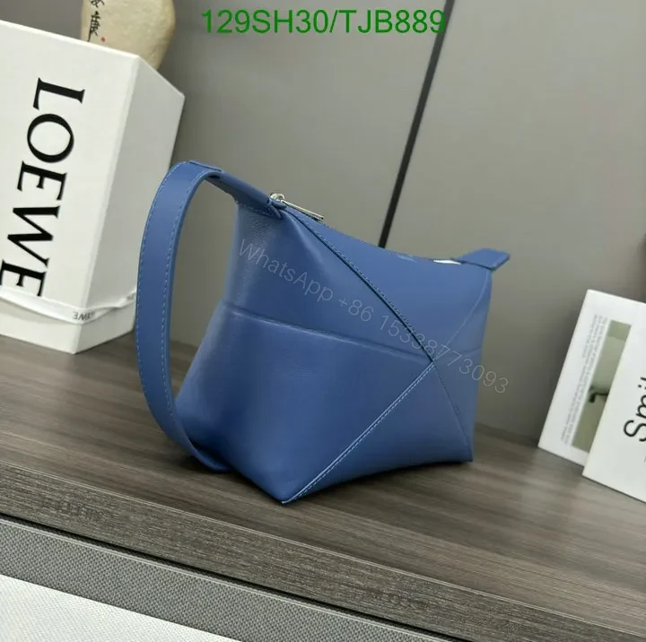 View 7 of Loewe Blue Wash Bag featuring Shiny Calfskin VD403