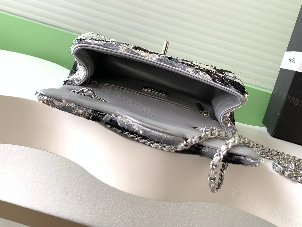 View 3 of Shimmering Crossbody with Sparkling Nightfall Texture