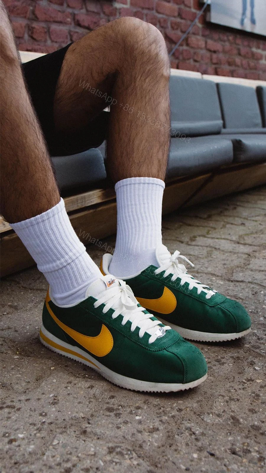 View 3 of FIRST COPY NIKE CORTEZ NYLON GREEN YELLOW FOR MEN