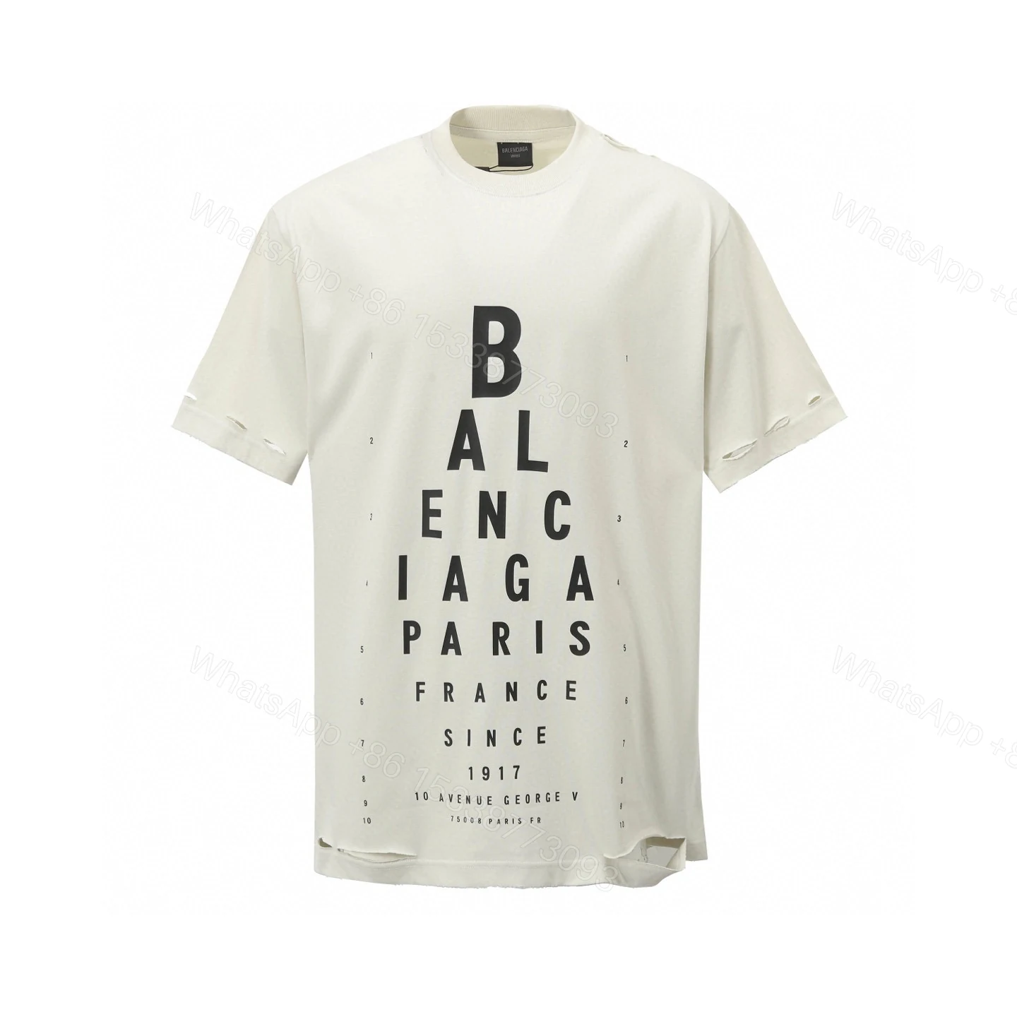 Balenciaga 原單 男款字母破壞風短袖T恤 潮流街頭款 — view 1