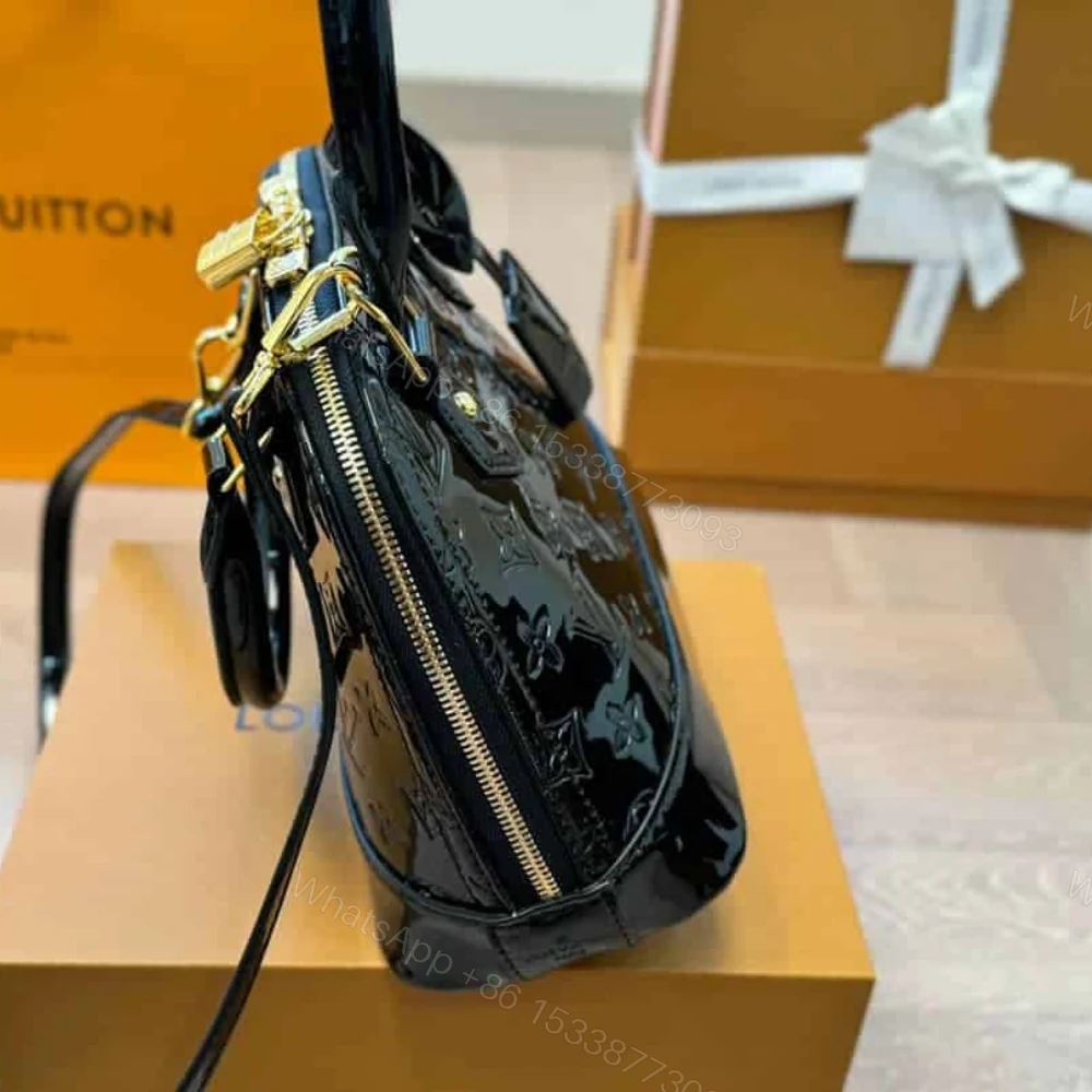 View 4 of Louis Vuitton Alma BB Monogram Vernis Black 25Cm