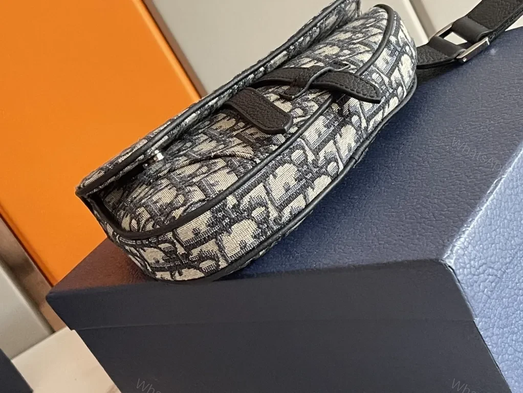 View 6 of Charcoal Dior Oblique Crossbody: Compact Luxury Bag
