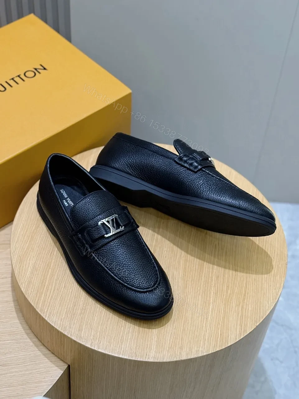 View 3 of Black Leather Loafers – Classic Silhouette, LV Hardware, All-Day Comfort