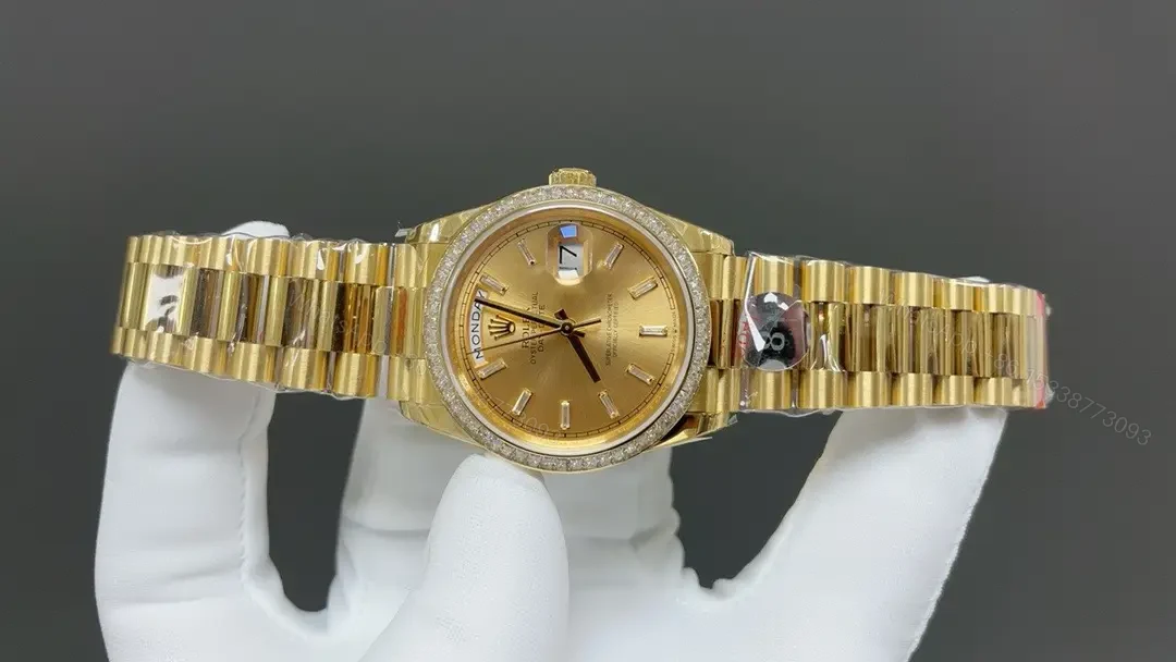 View 2 of Rolex Day-Date 36 128348RBR Diamond Champagne Dial President Bracelet Watch 128348RBR-0026