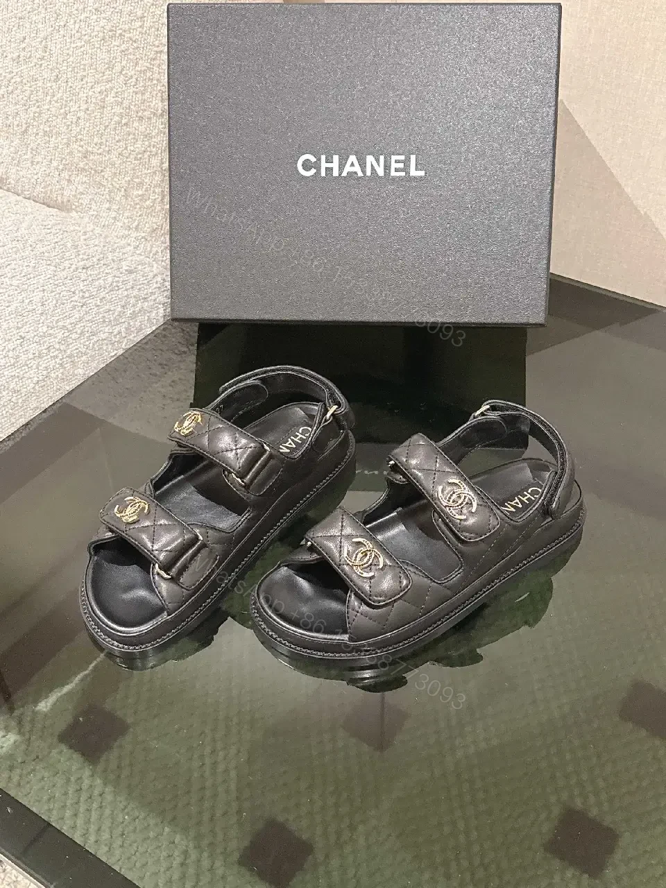 View 8 of Gold-Accent Leather Sandals: Luxury Designer-Inspired Comfort