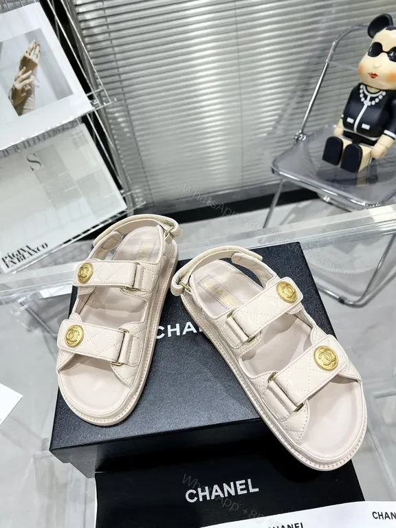 View 3 of Chic Minimalist Sandals with Gold Hardware - Leather