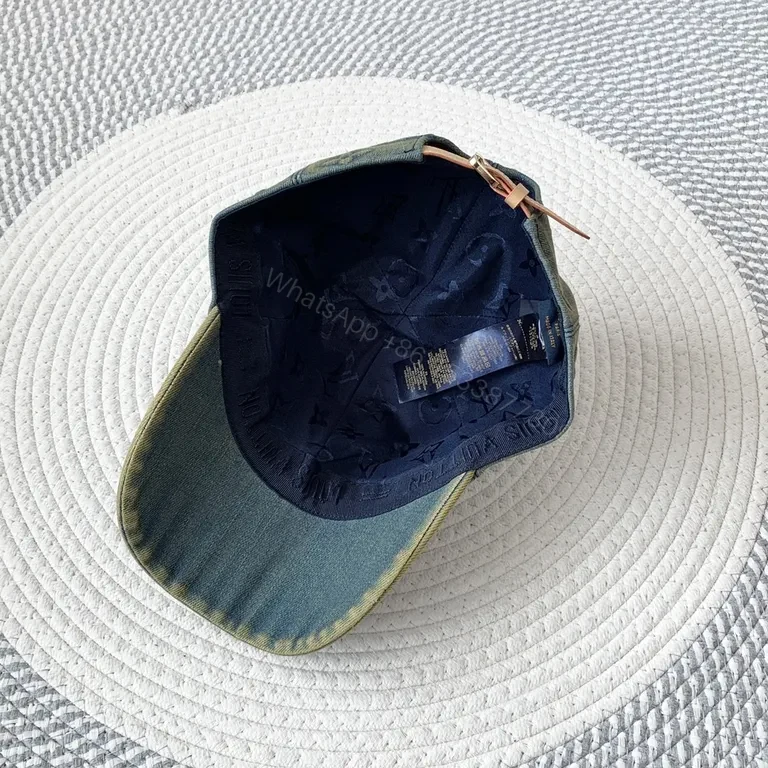 View 5 of Louis Vuitton Monogram Textured Cap - Luxe, Packable, Adjustable Fit