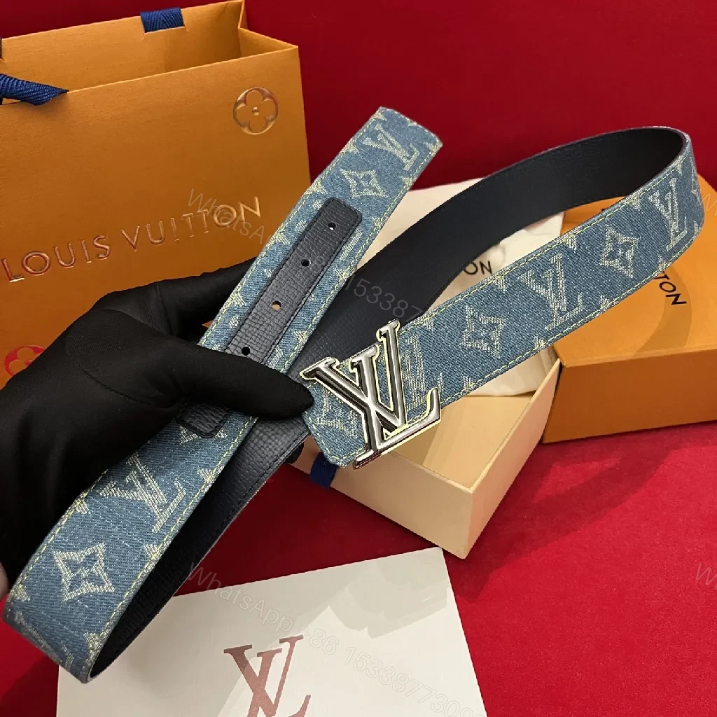 View 2 of Denim Monogram Belt: Modern Luxury, Everyday Versatility