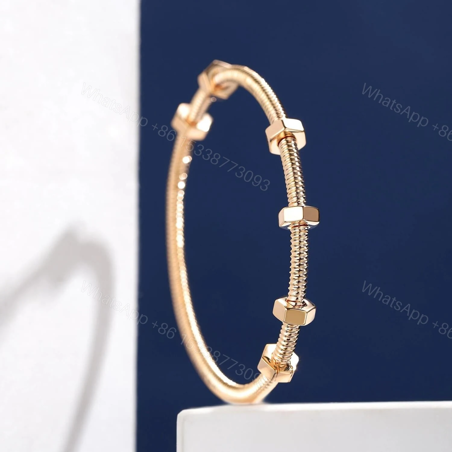 View 2 of Inspired Cartier Ecrou De Cartier Bracelet Rose Gold