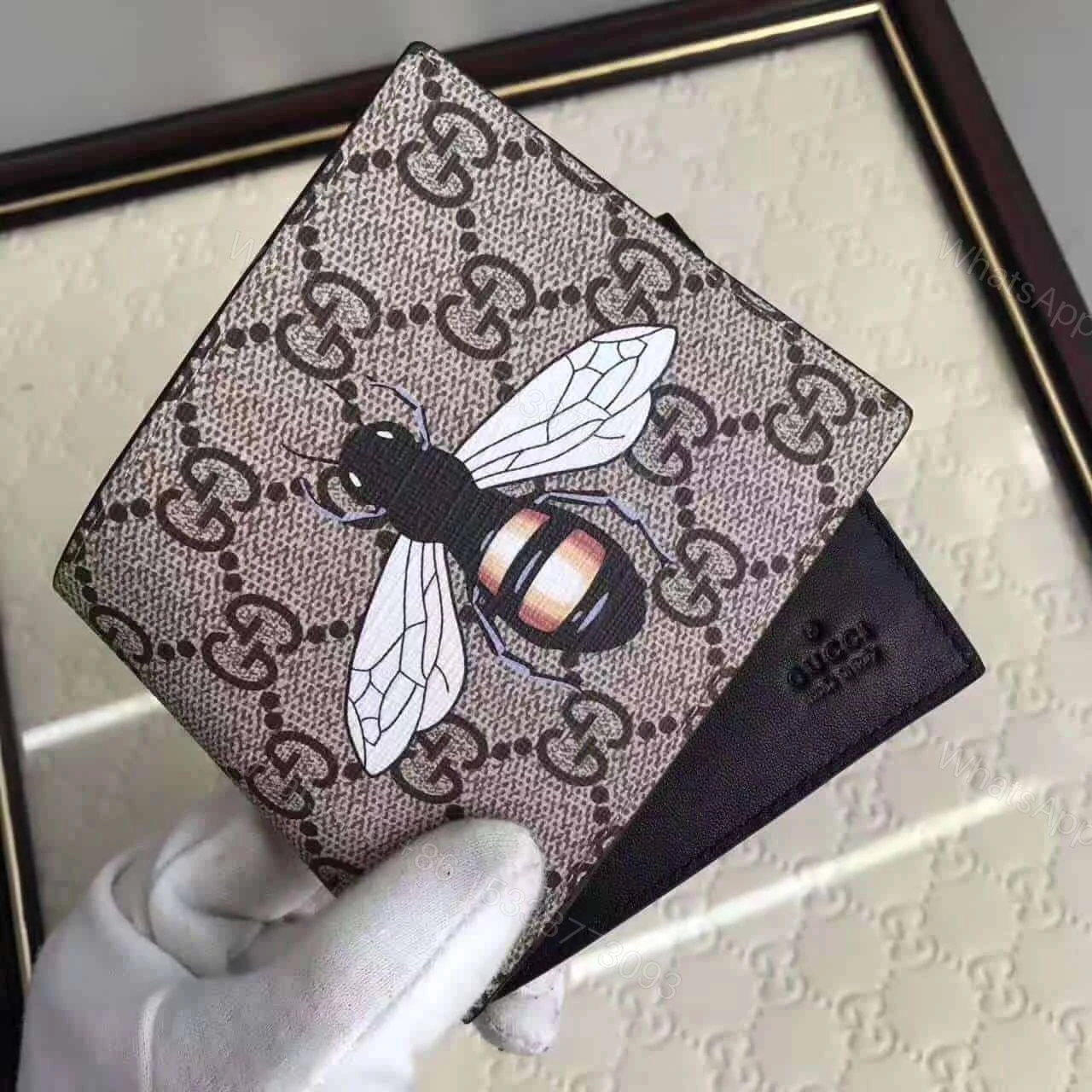 View 2 of GUCCI BEE PRINT GG SUPREME WALLET