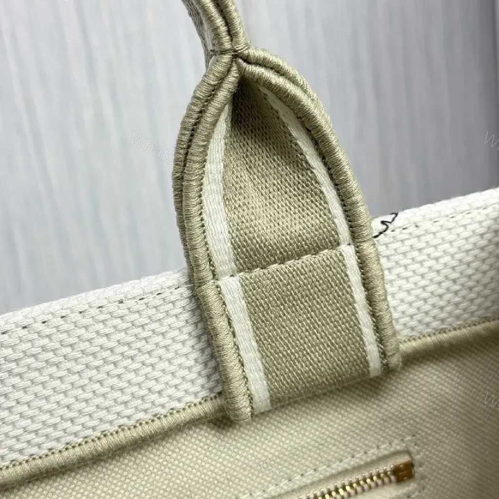 View 7 of Floral Canvas Tote with Sculpted Handles – Everyday Luxury Tote
