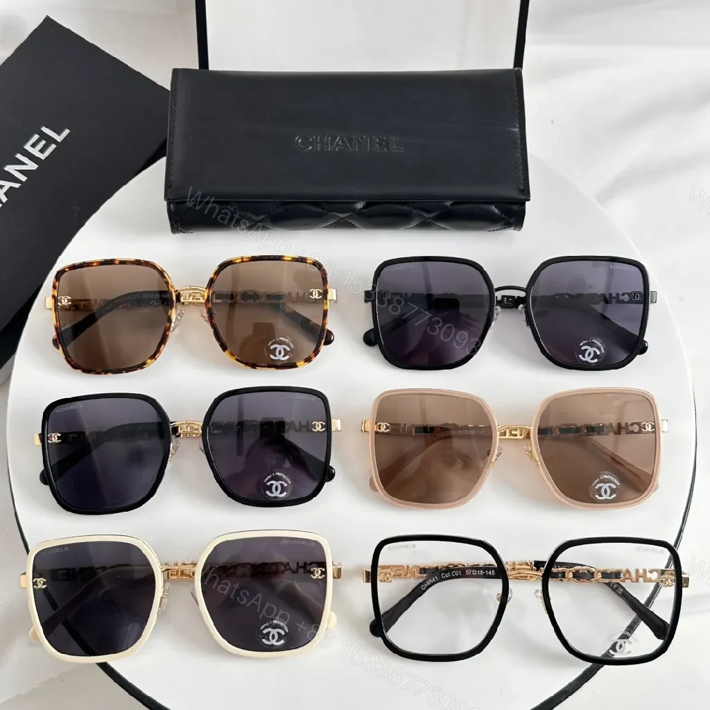 View 6 of Tortoiseshell Square Sunglasses with Gold Accents, Luxe Style