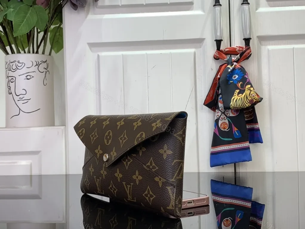 View 2 of Boldly Bright LV Tote: Blue Leather, Monogram Canvas, Structured Edge