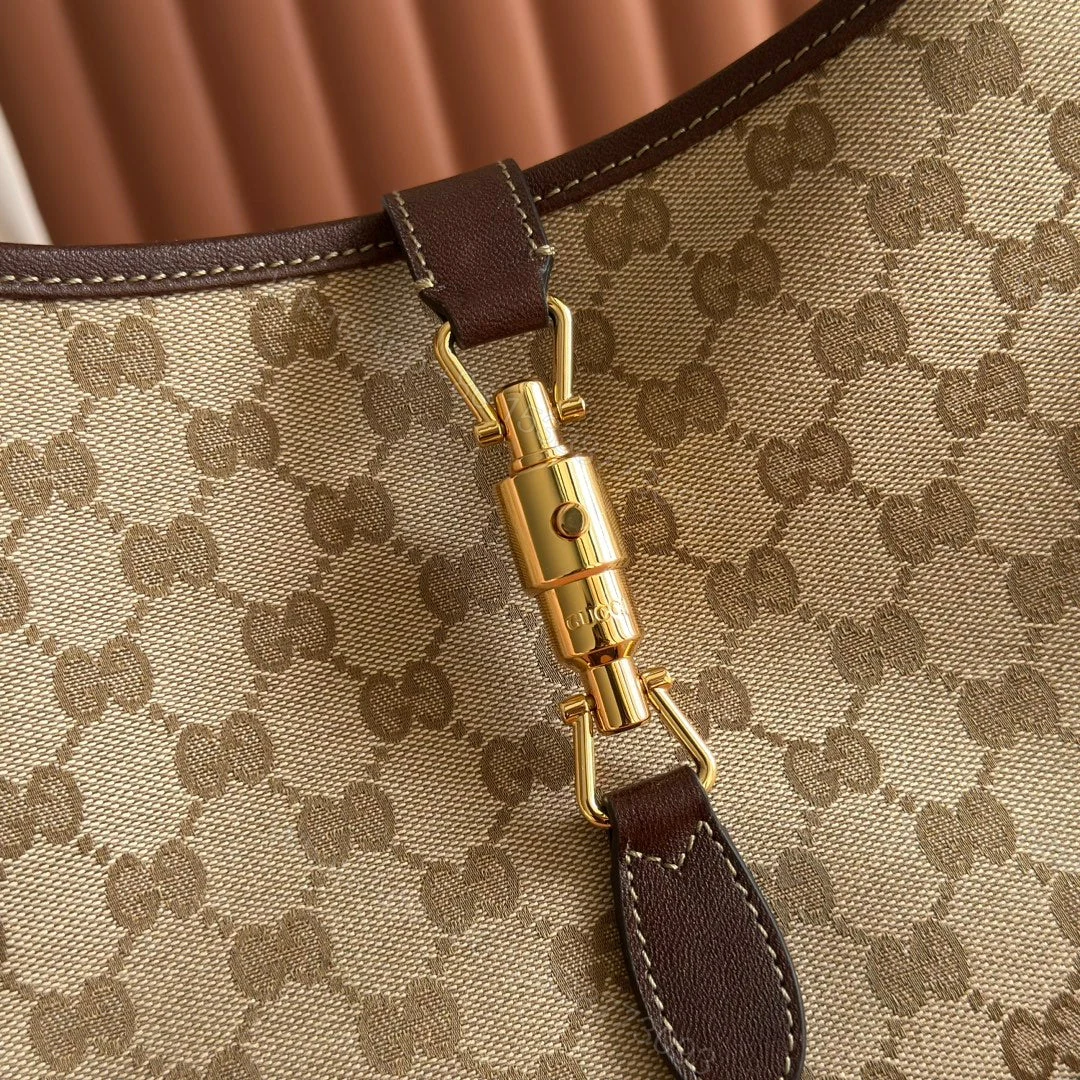 View 3 of GUCCI 25S JACKIE MONOGRAM 28 CM IN LIGHT BROWN CANVAS AND CALFSKIN