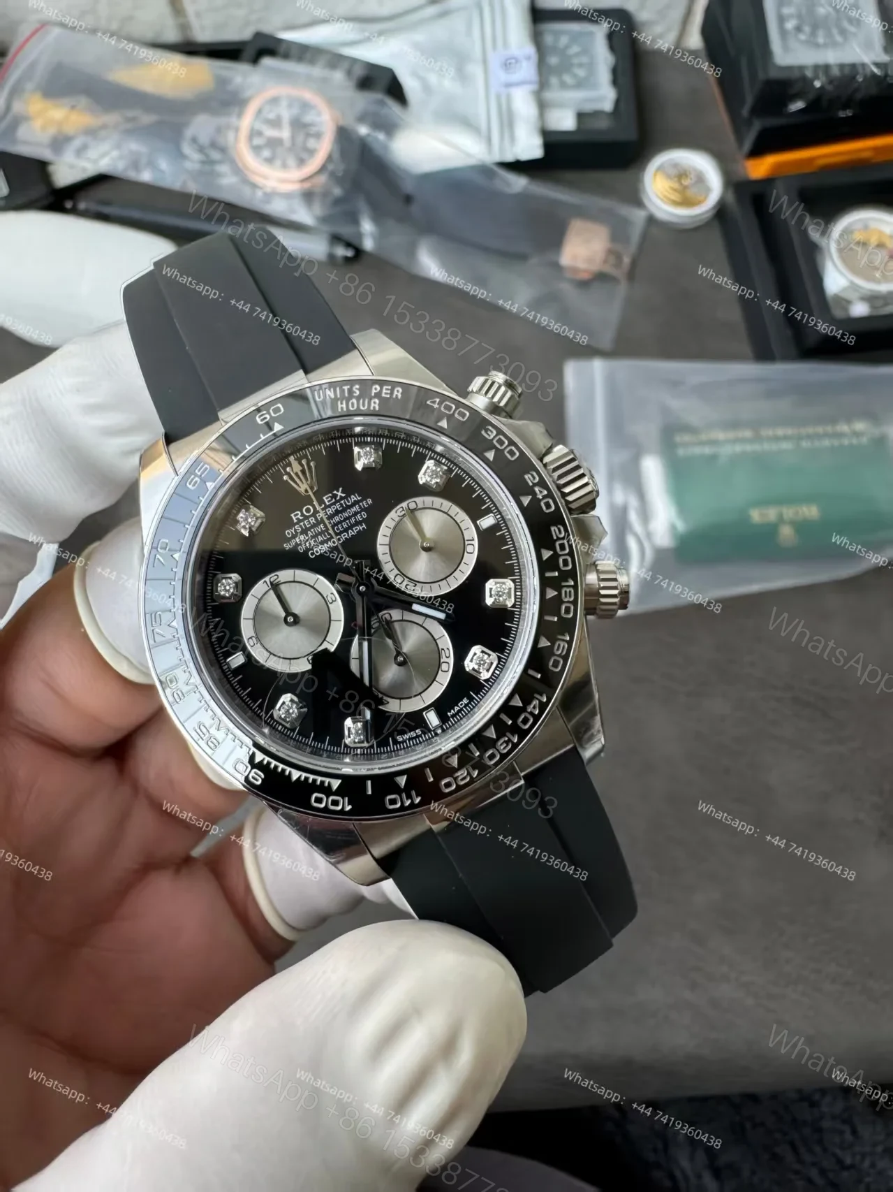 View 4 of Rolex Super Clone Daytona M126519LN-0004 Diamond Dial 4131 Movement