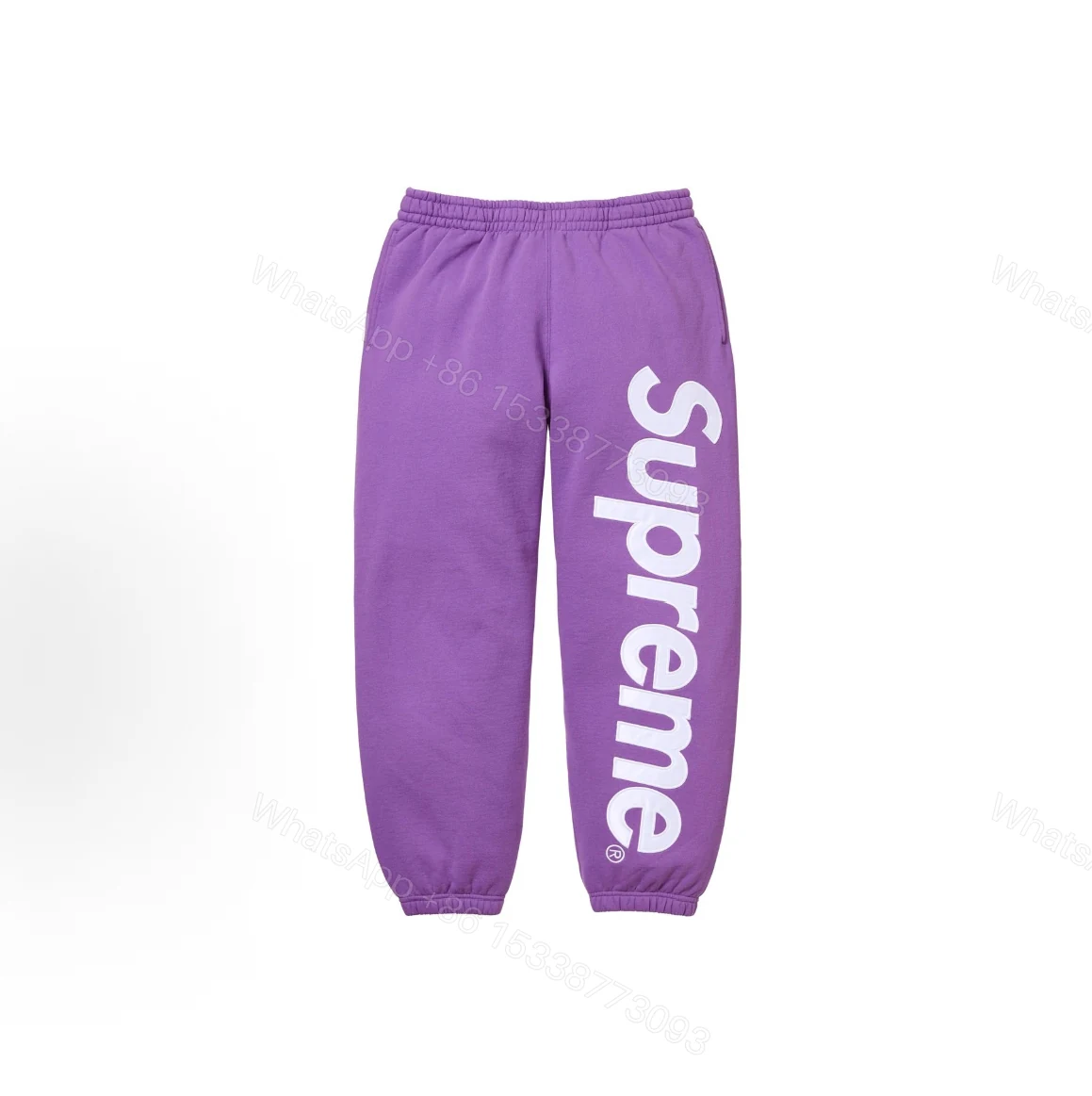Supreme Satin Applique Sweatpant purple — view 2