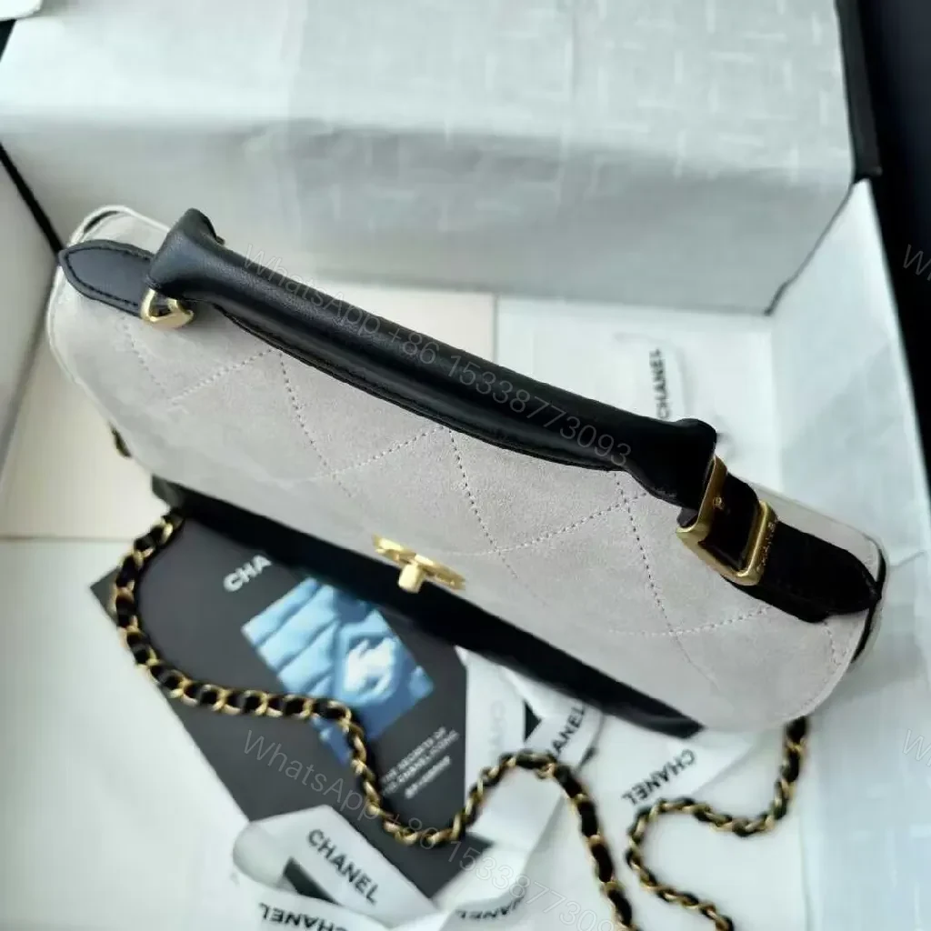 View 2 of Two-Tone Quilted Mini Bag – Elegant City Luxe, Crossbody Ready