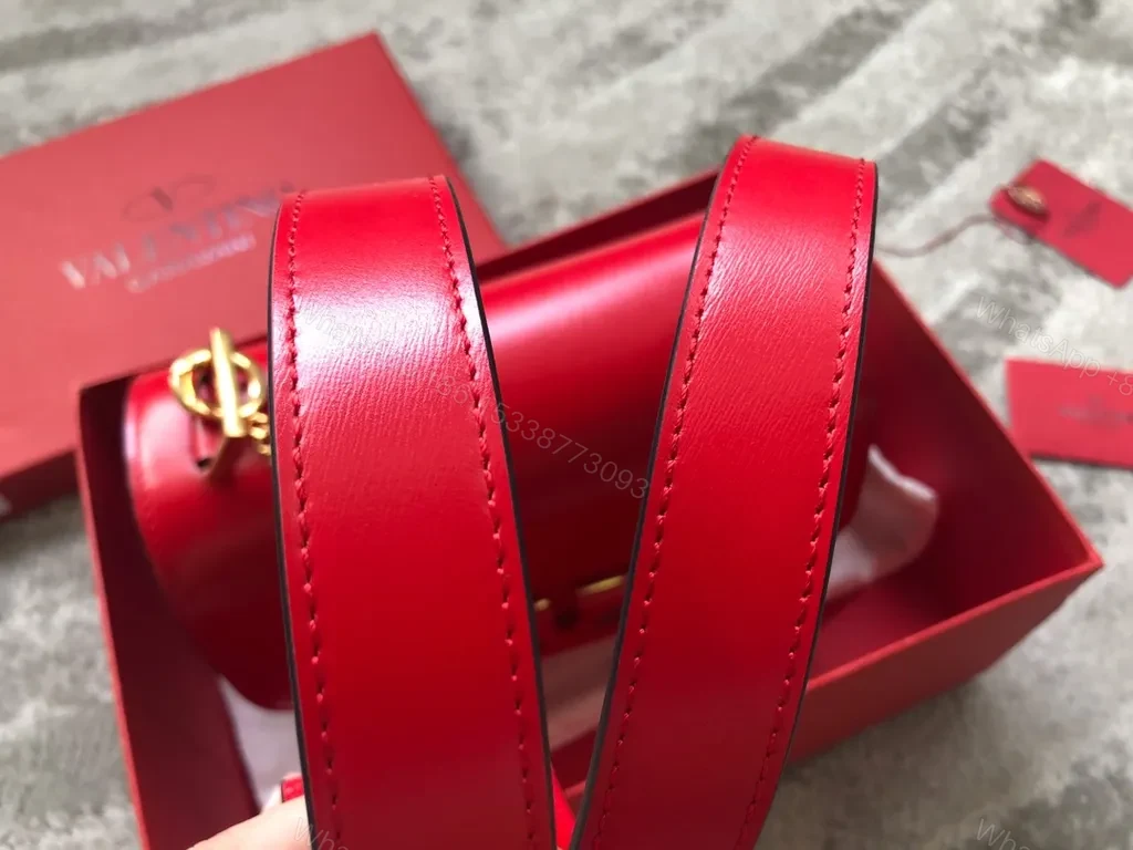 View 2 of Rosso Valentino Leather Shoulder Bag: Bold Red, Everyday Versatility