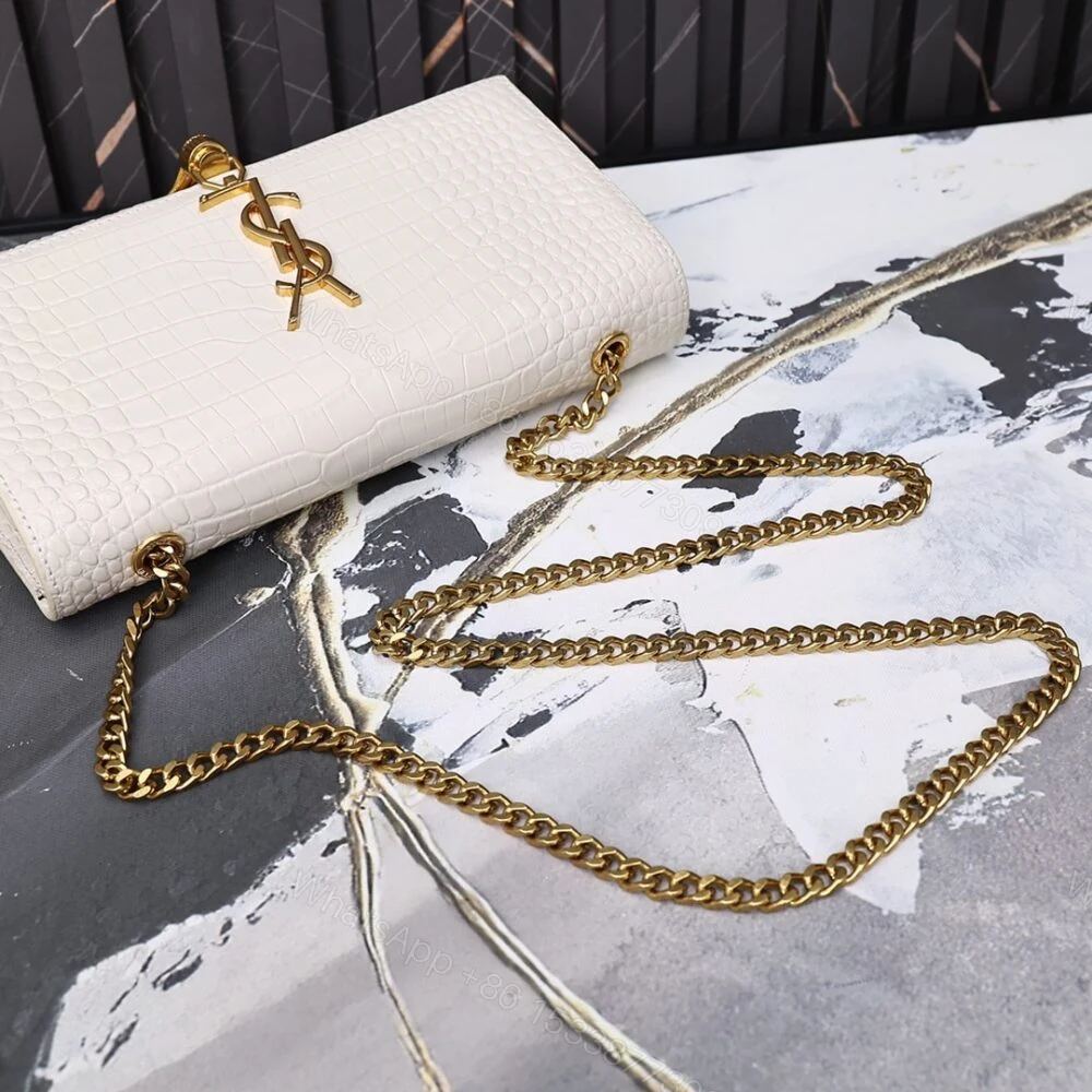View 7 of Saint Laurent Kate Tassel Medium Shiny White 24Cm 354119DND0J9207