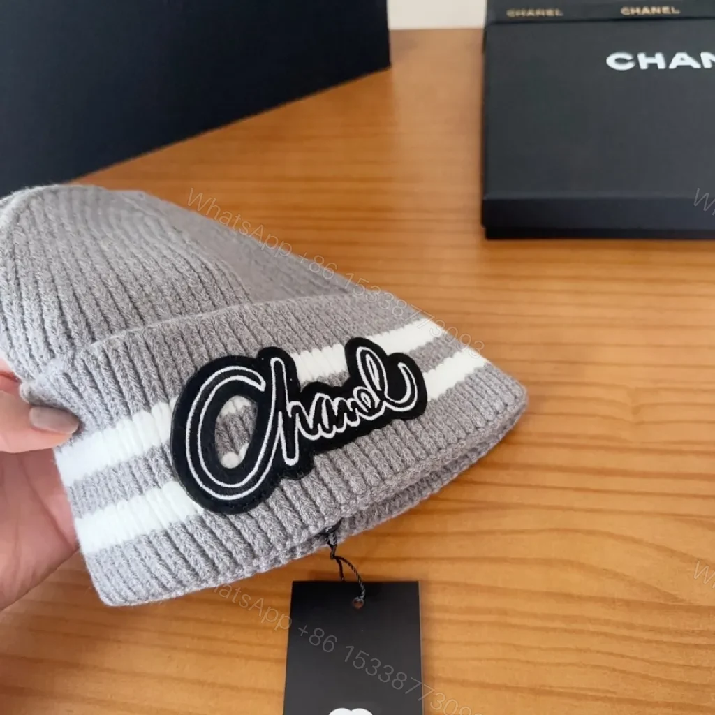 View 4 of Knit Beanie with Script Patch - Luxe Street Style Hat