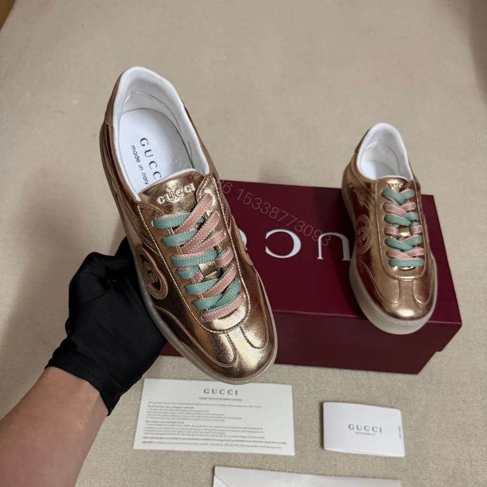 View 7 of Gucci Women G75 Sneaker Bronze Textured