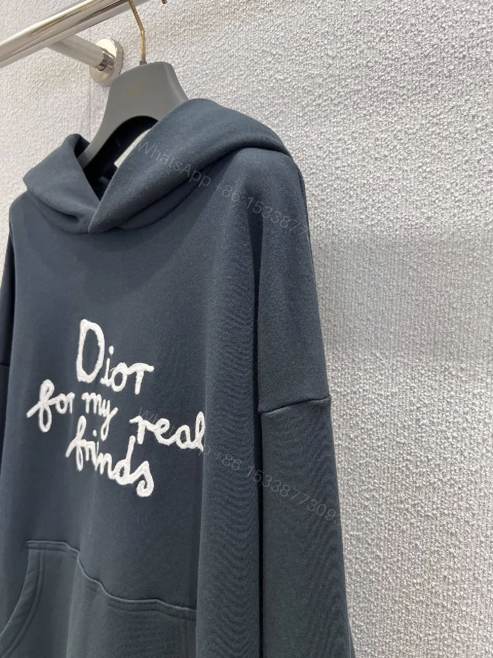View 6 of Navy Hoodie: Graphic Contrast, Cozy Fit, Streetwear Chic