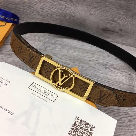 View 5 of LOUIS VUITTON MONOGRAM CEINTURE DAUPHINE TAN NOIR BELT – B151
