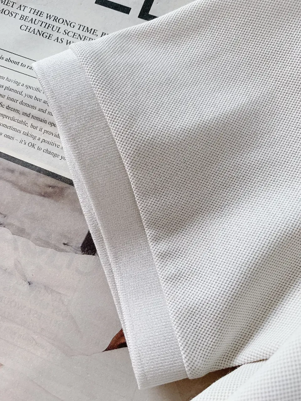 View 4 of Cream/off-white Classic Polo Shirt with Logo Embroidery