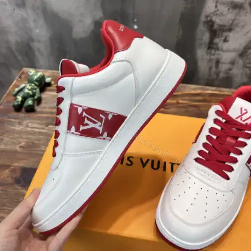 View 5 of LOUIS VUITTON RIVOLI LOW-TOP SNEAKERS IN WHITE AND RED – LSVT371