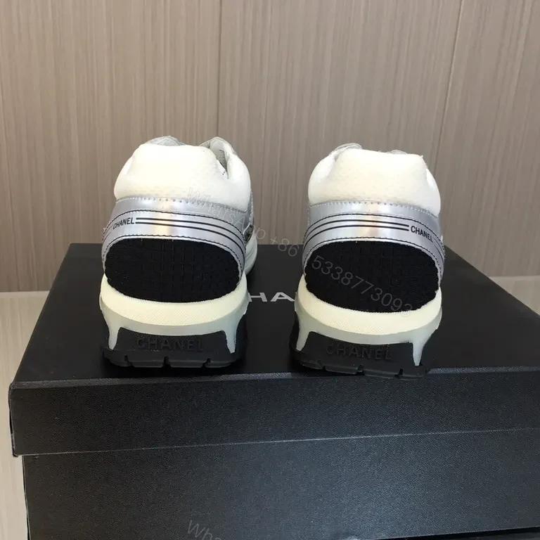 View 4 of Elegant Silver Chanel-Inspired Metallic Trainers for Everyday Luxury