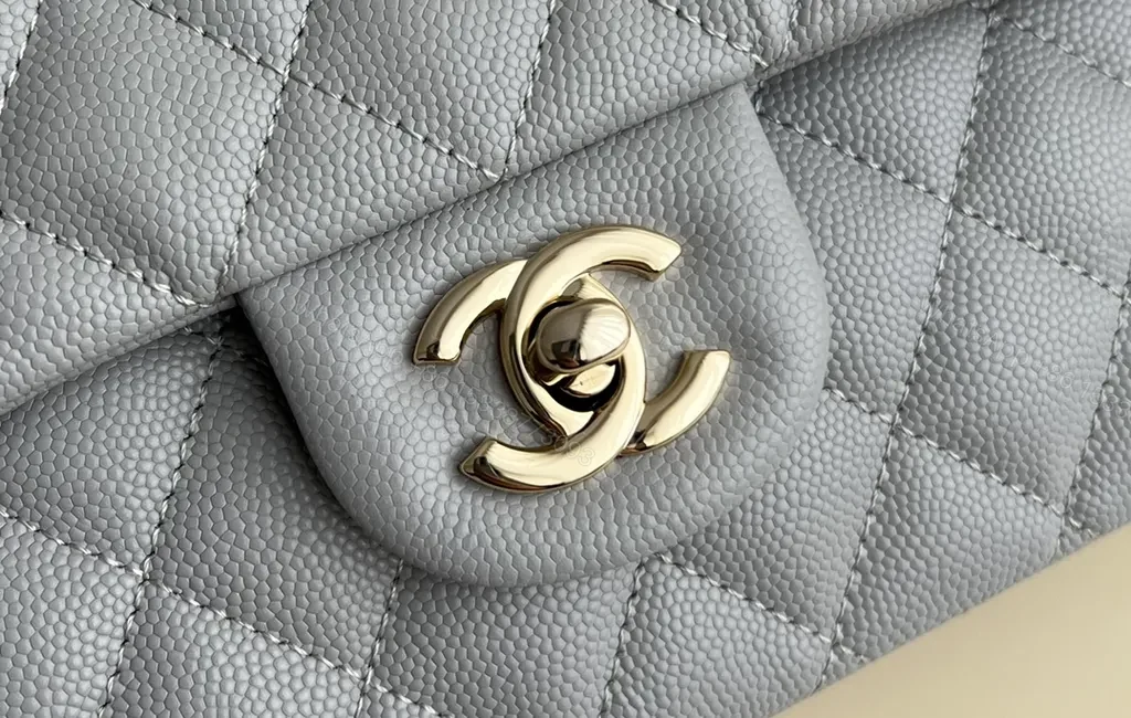 View 9 of Textured Quilted Gray Flap Bag: Everyday Luxury, Leather, Chic