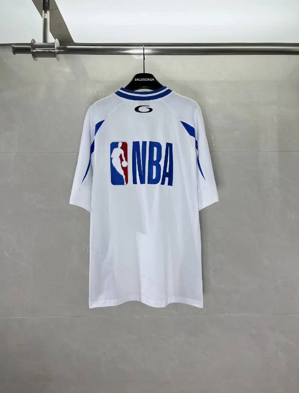 View 3 of White Cotton Oversized Jersey Bold BALENCIAGA 10 Jersey