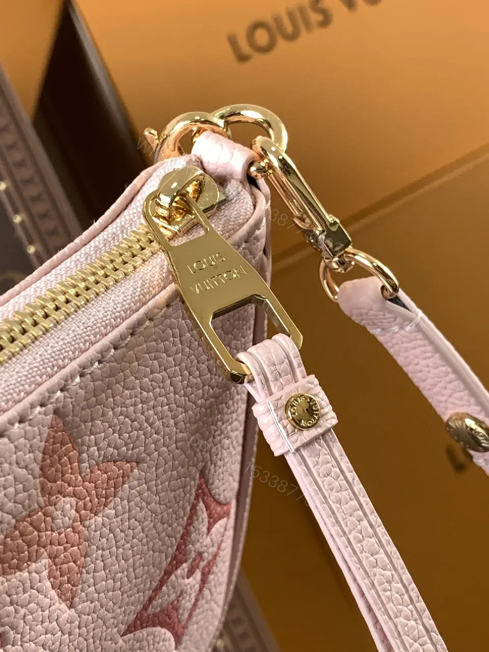 View 7 of Pink Textured Mini Crossbody: Chain Detail, Luxe Casual Style