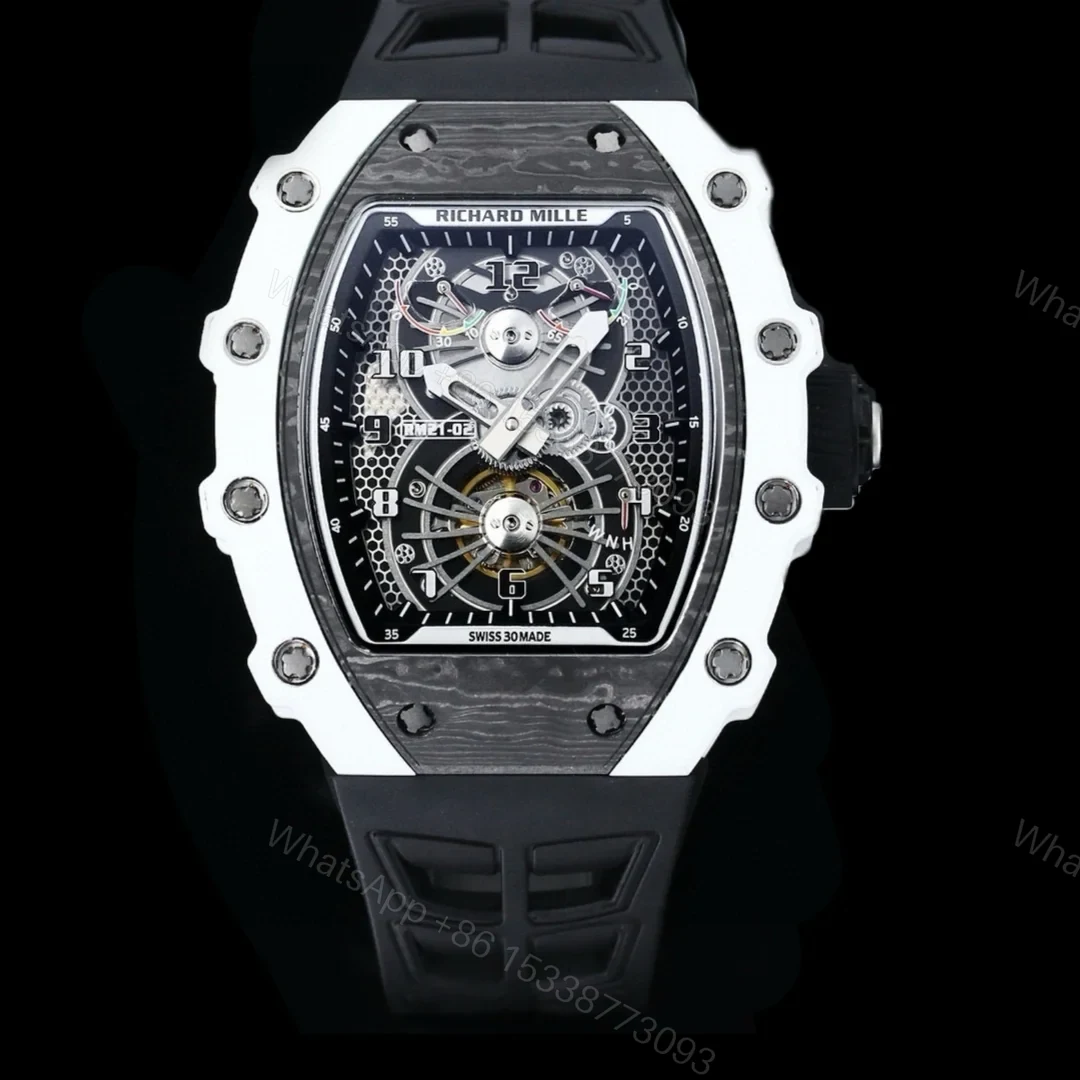 Richard Mille RM21-01 Automatic Skeleton Watch 40MM Black Carbon Fiber Case Premium Edition RM-RM21-01-BLK-CARBON-40 — view 1