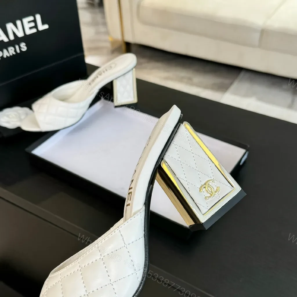 View 5 of White Leather Quilted Mule Sandals: Comfort, Luxe Style