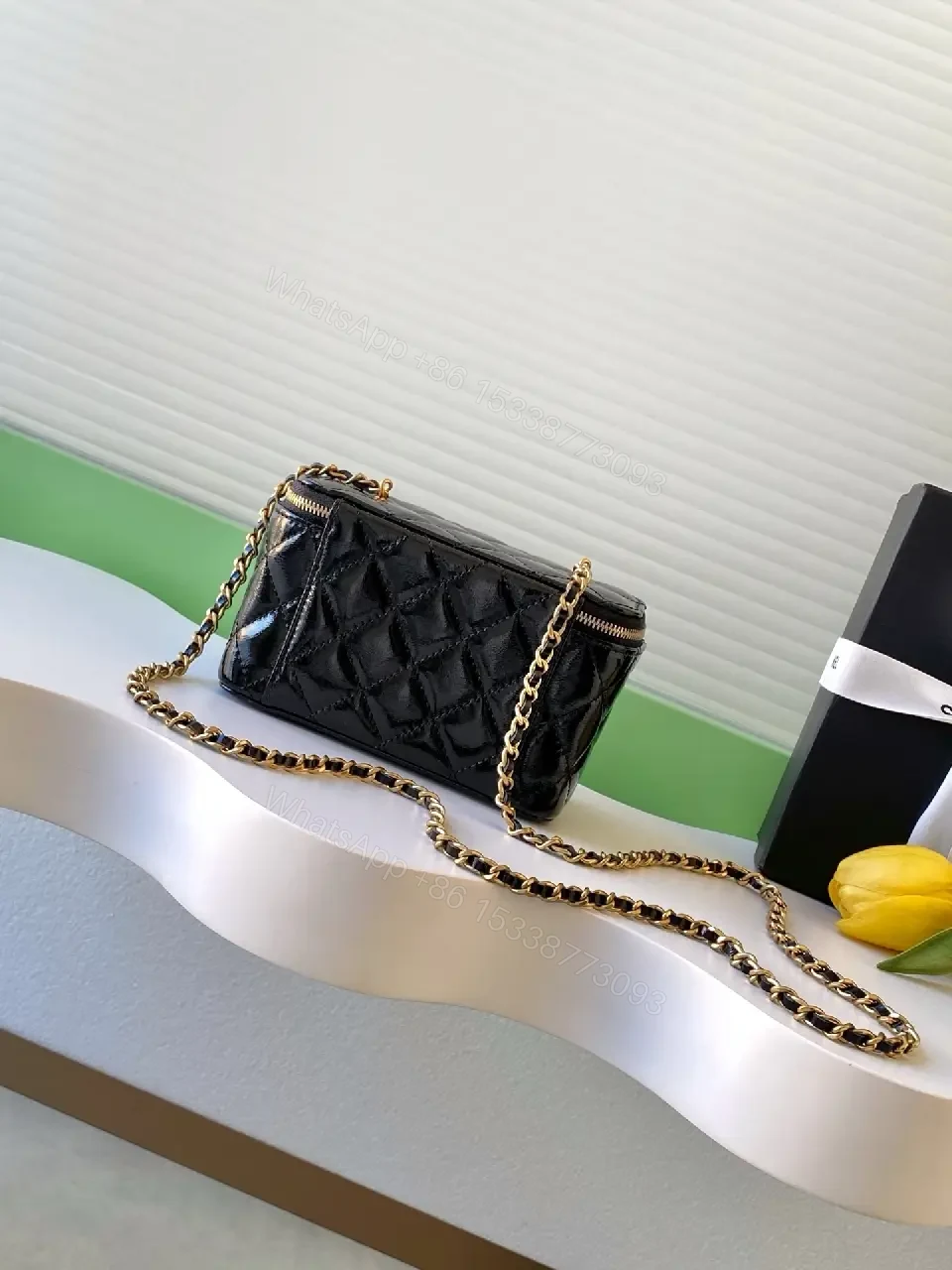View 2 of Quilted Black Leather Crossbody: Elegant Daily Luxury Bag