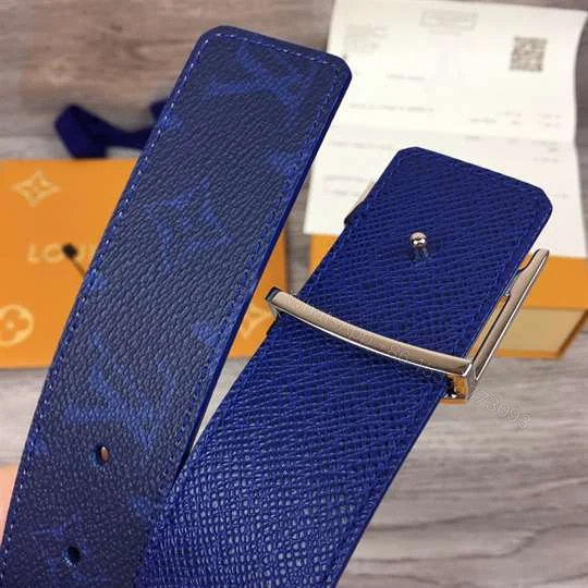 View 4 of LOUIS VUITTON MEN’S INITIALES 40MM REVERSIBLE BELT BLUE – B117