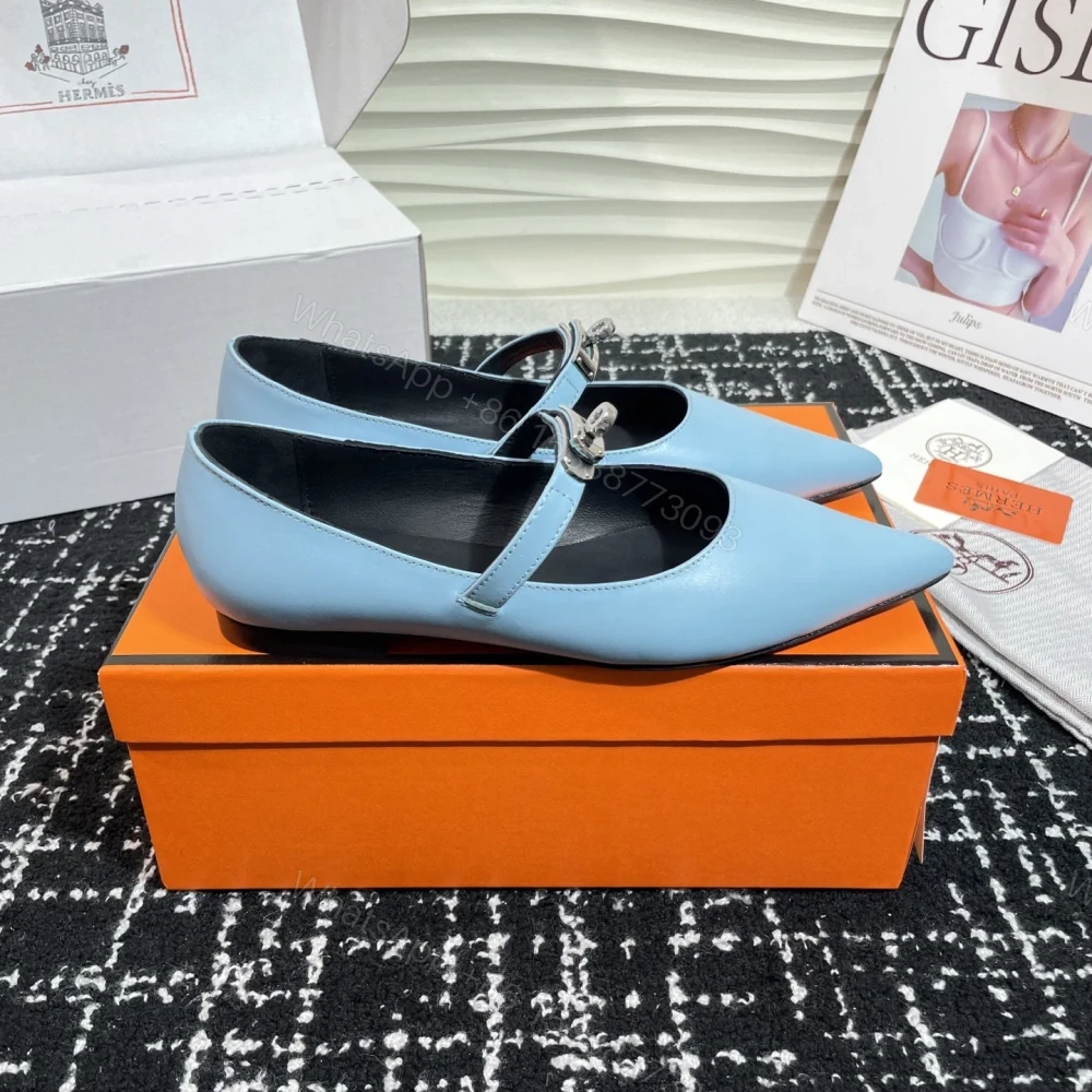View 2 of 高仿Hermes*Kelly系列H251002Z07小牛皮休閒單鞋藍色免檢版
