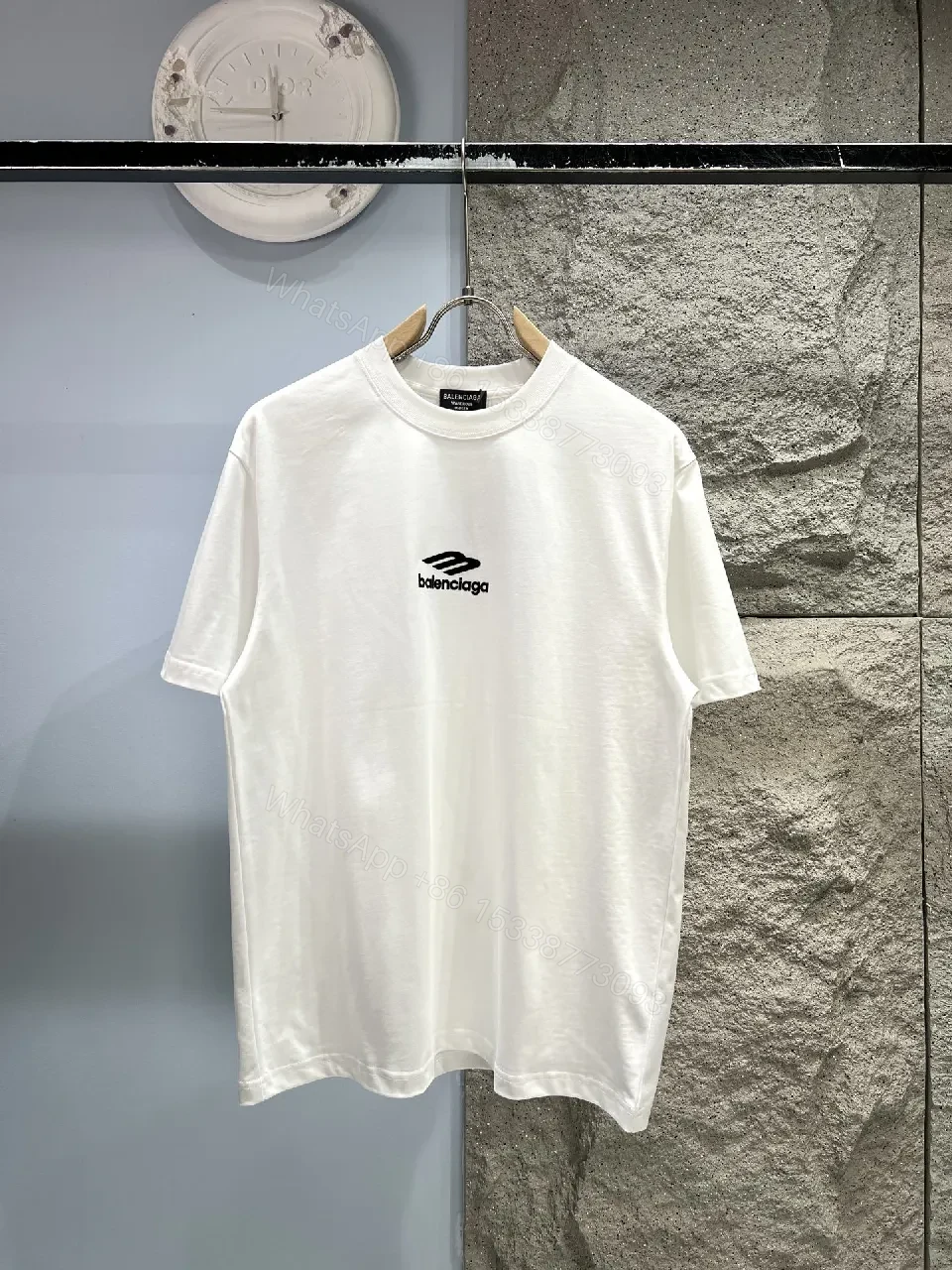 White Cotton-Jersey Tee, Minimal Logo, Premium Casual — view 1