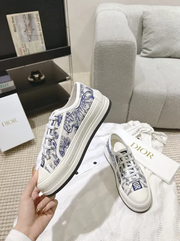 View 3 of Patterned Texture High-Tops with Dior Branding Sneaker