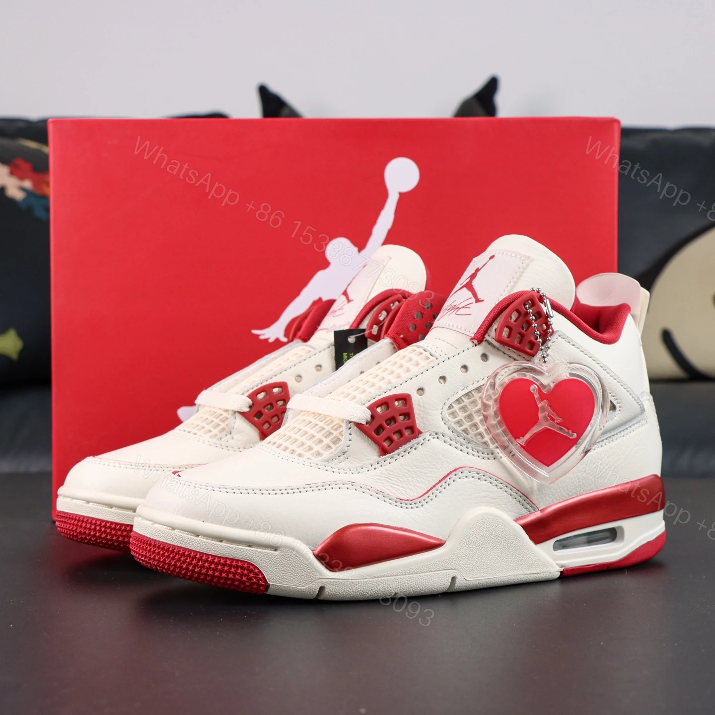 Air Jordan 4 Retro Valentine’s Day Reps — view 1