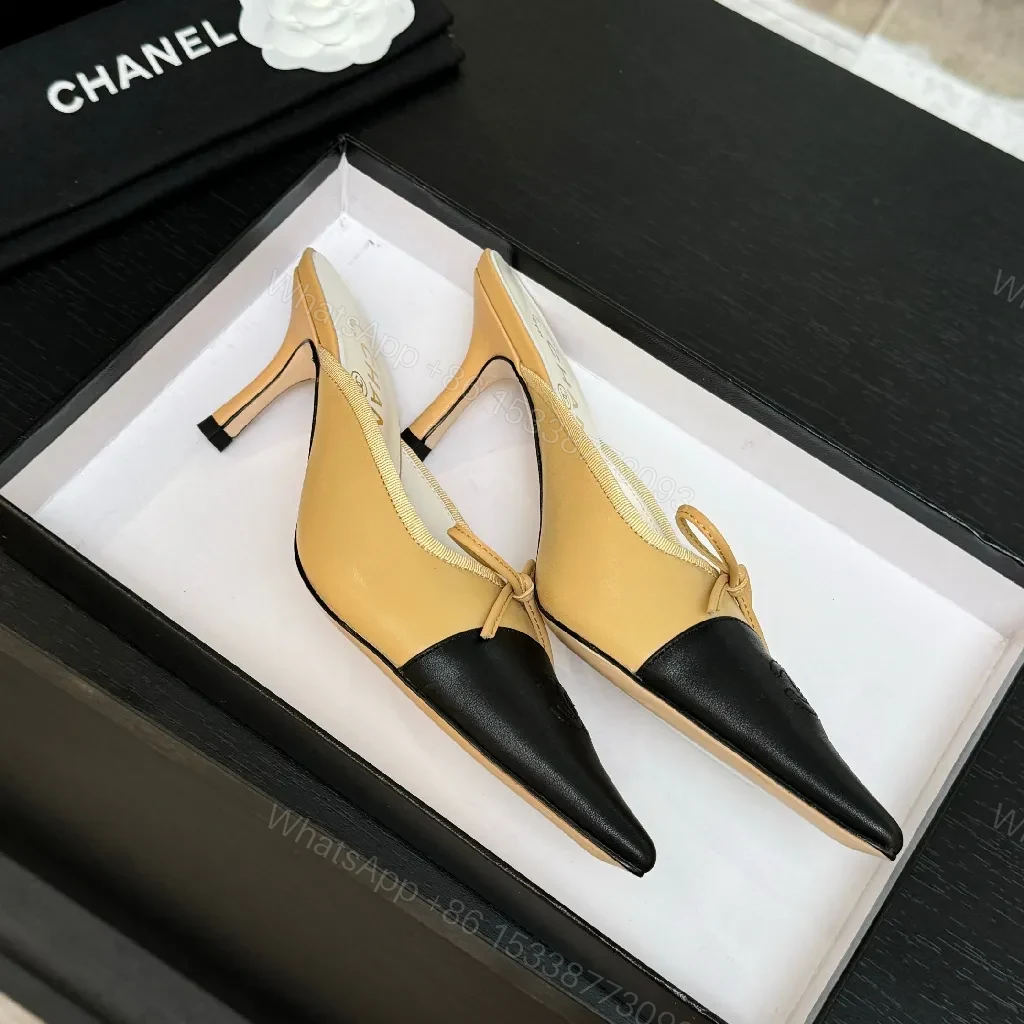 View 8 of Two-Tone Slingback Heels: Luxe Contrast, Comfortable Elegance