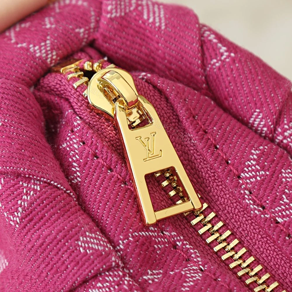 View 8 of Louis Vuitton Pochette Valley Bag Denim Pink 21Cm M28327
