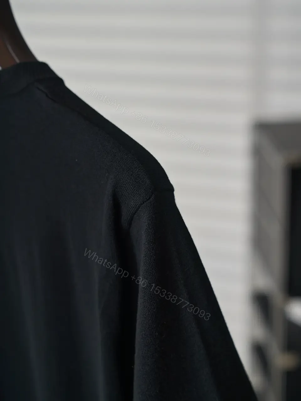 View 6 of Black Embroidered Heart Crewneck T-Shirt Louis Vuitton Logo Outline Feature