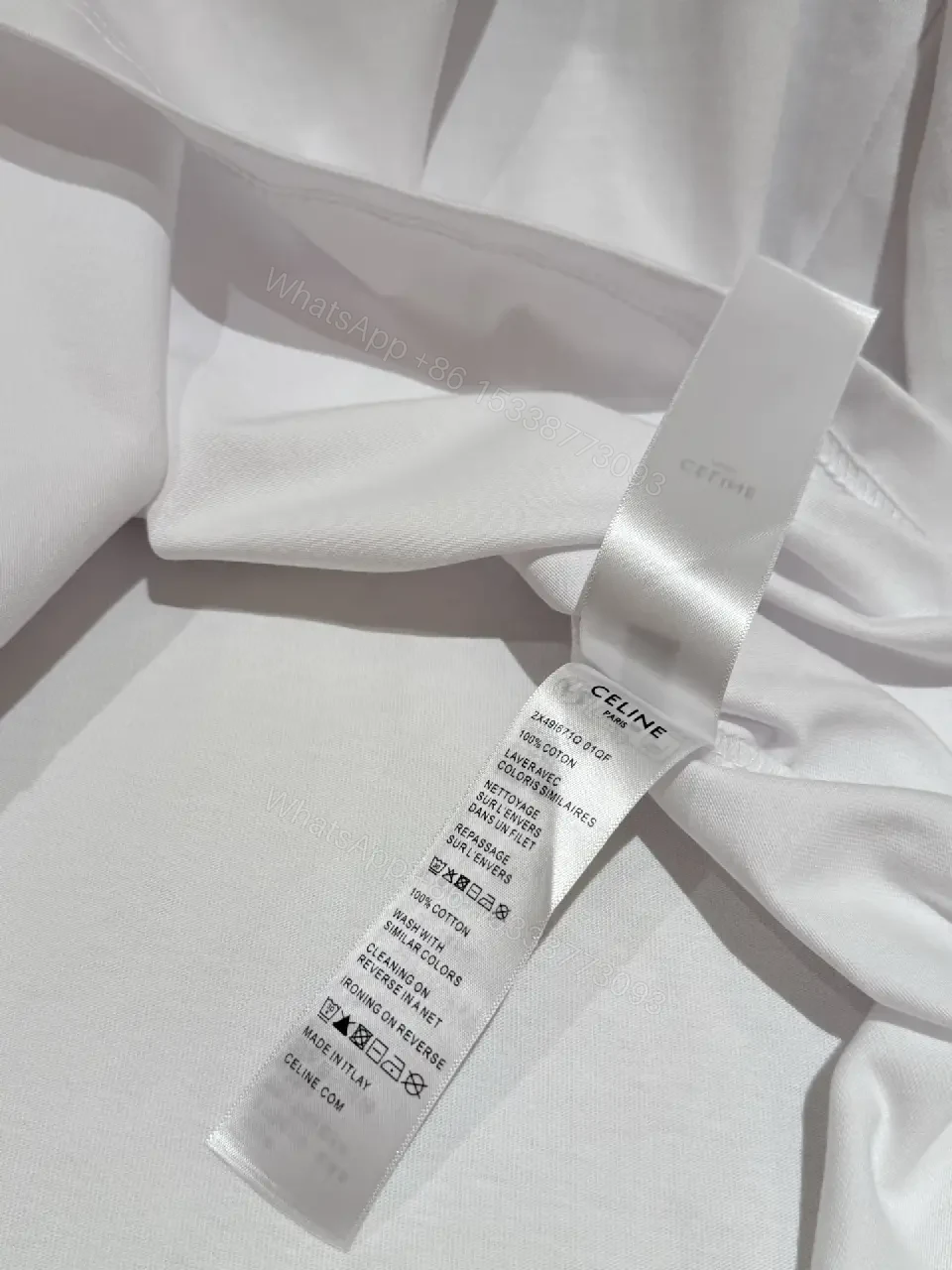View 6 of White cotton long-sleeve T-shirt with Paris print for everyday luxury