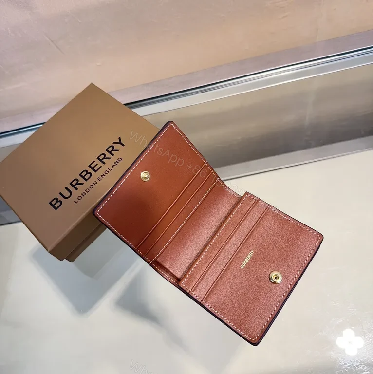 View 5 of Cognac Burberry Heritage Wallet: Classic Plaid, Slim Bi-Fold